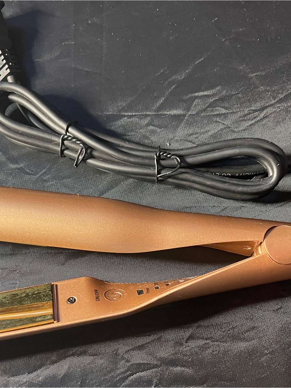 Copper-Tone Hair Straightener Flat Iron for Women